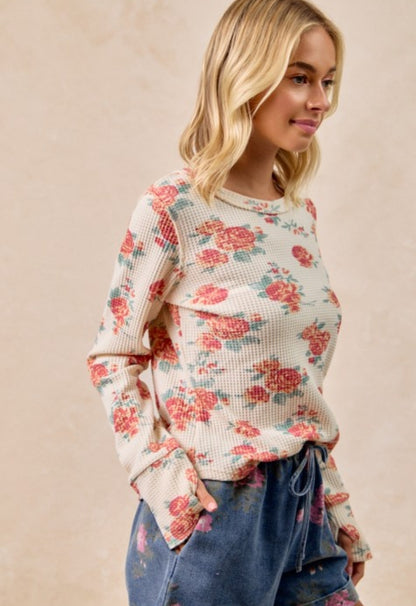 Libby Floral Print Thermal Top