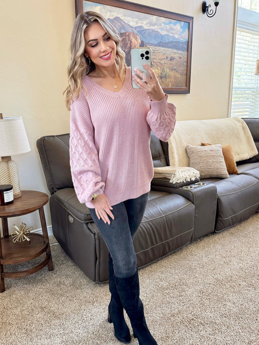 Talina Textured Top-Rose