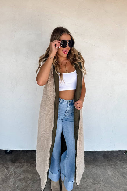 Sherpa Lined Long Vest
