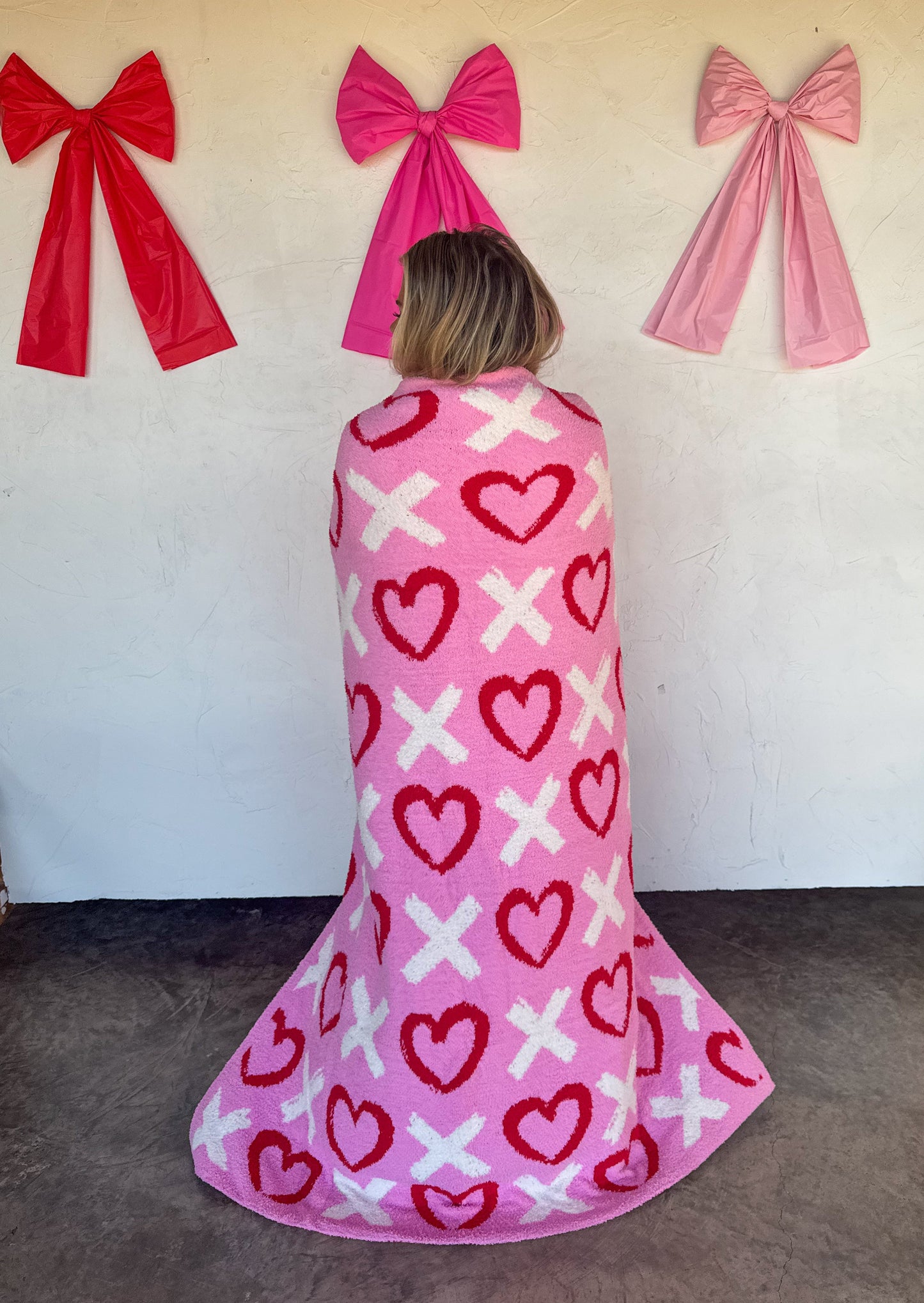 X & Hearts Cloud Blanket