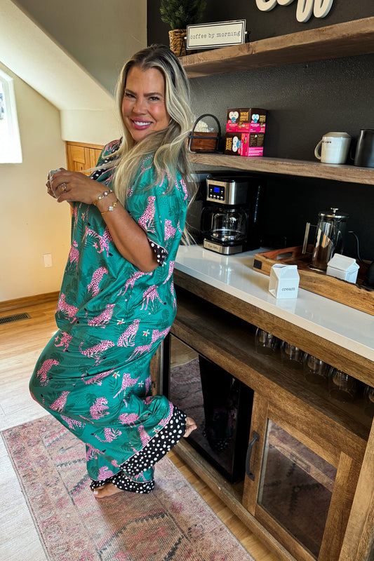 Pink Leopard/Cheetah Luxe Jammie Set