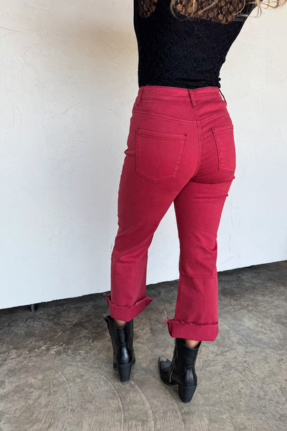 Urban Non-Distressed Jeans- Burgundy