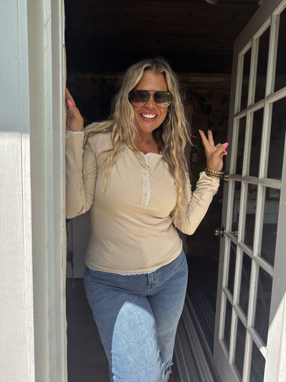 Rosie Lace Henley Top