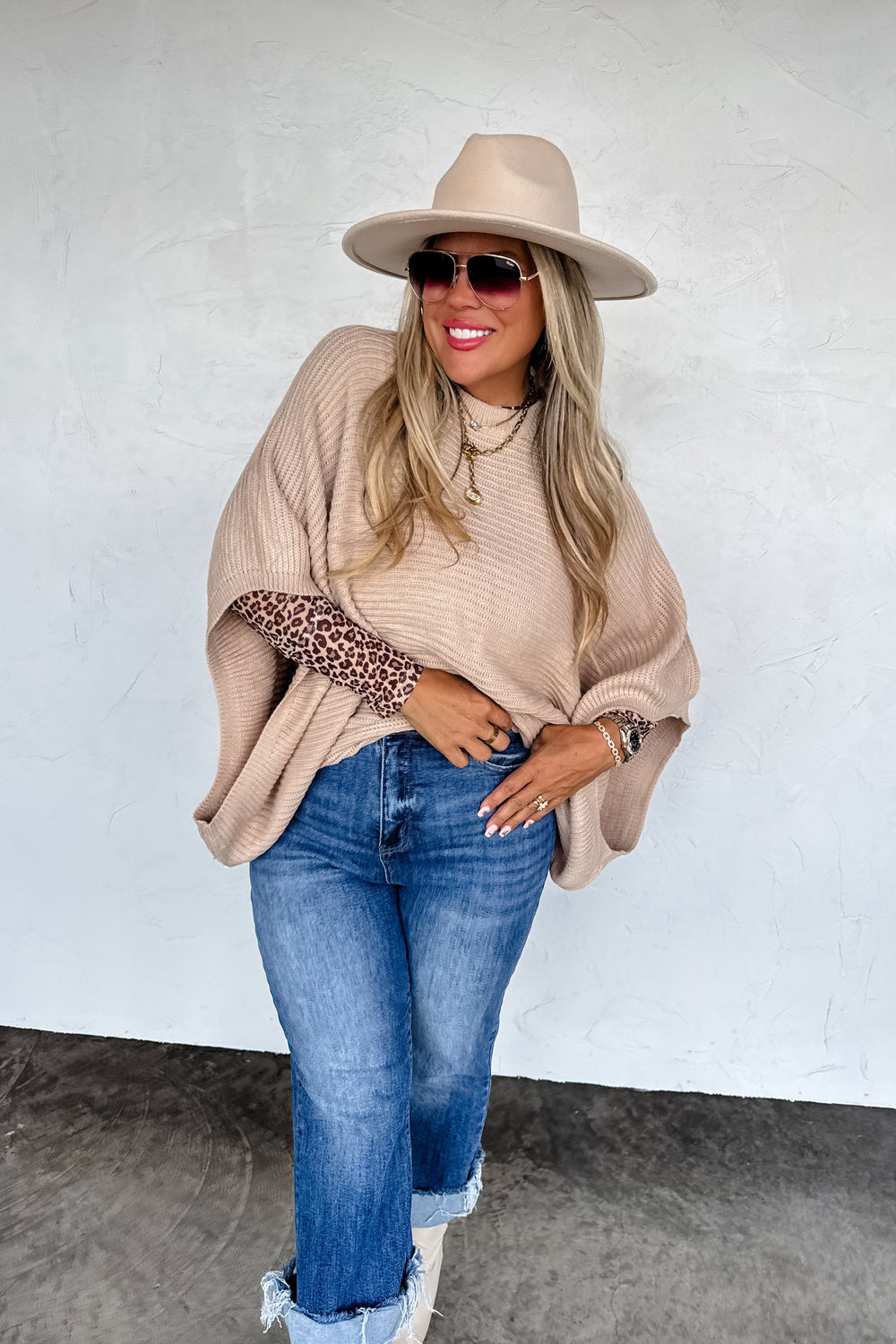 Meg Poncho- Beige