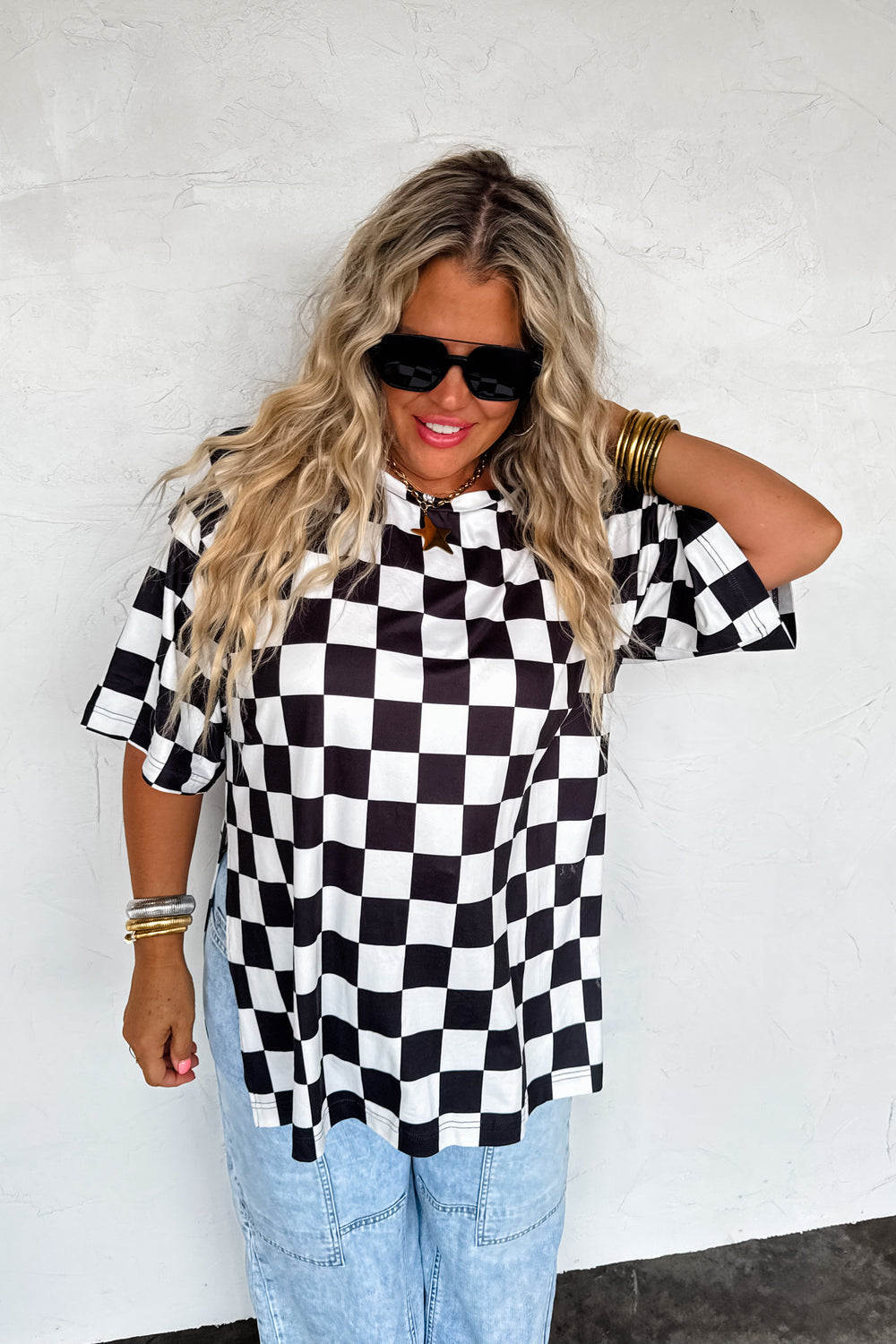 Checker Pop Top