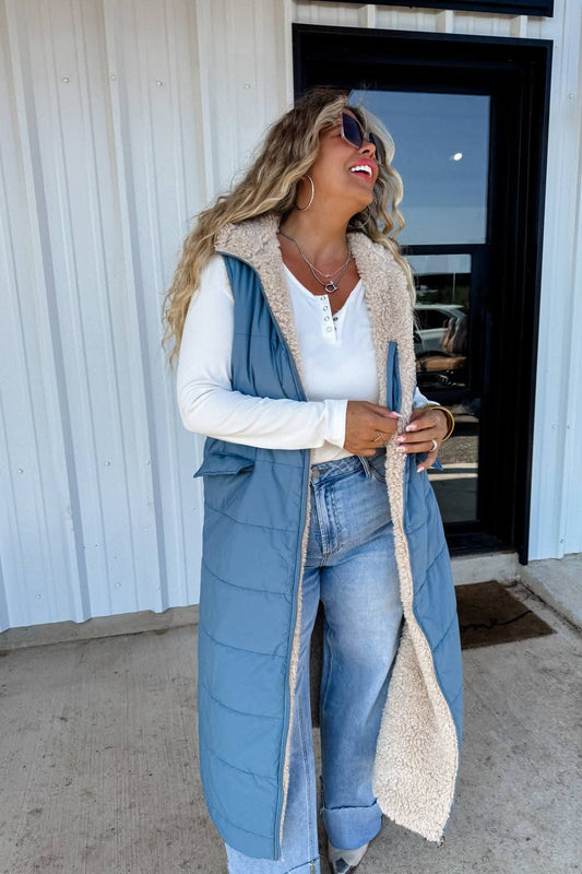 Sherpa Lined Long Vest