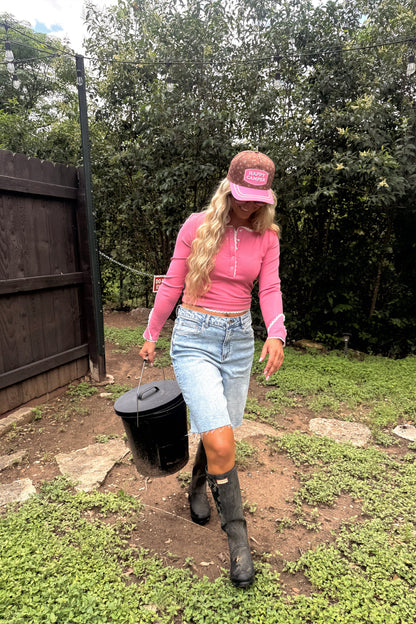 Happy Camper Embroidered Trucker Hat