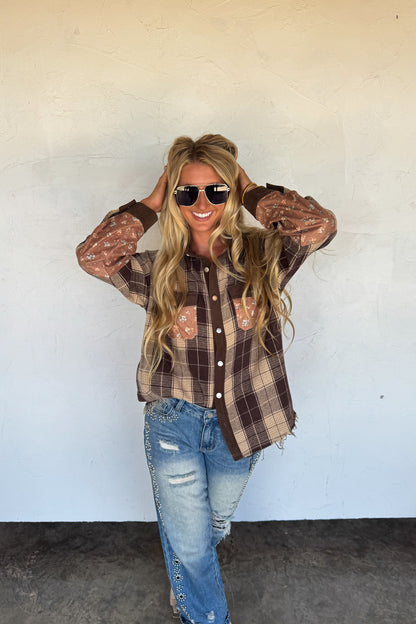 PREORDER- SCARLETT PLAID SHACKET