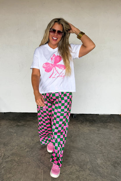 Pink Clover Graphic Tee