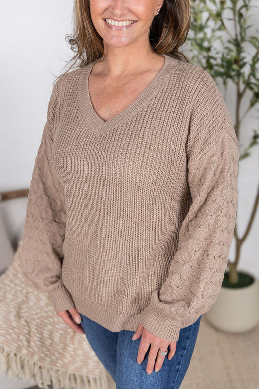 Talina Textured Top-Mocha