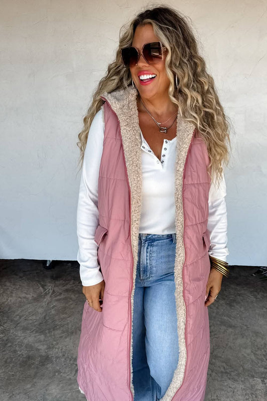 Sherpa Lined Long Vest