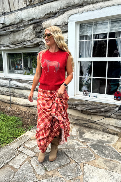 Wander West Maxi Skirt Plaid