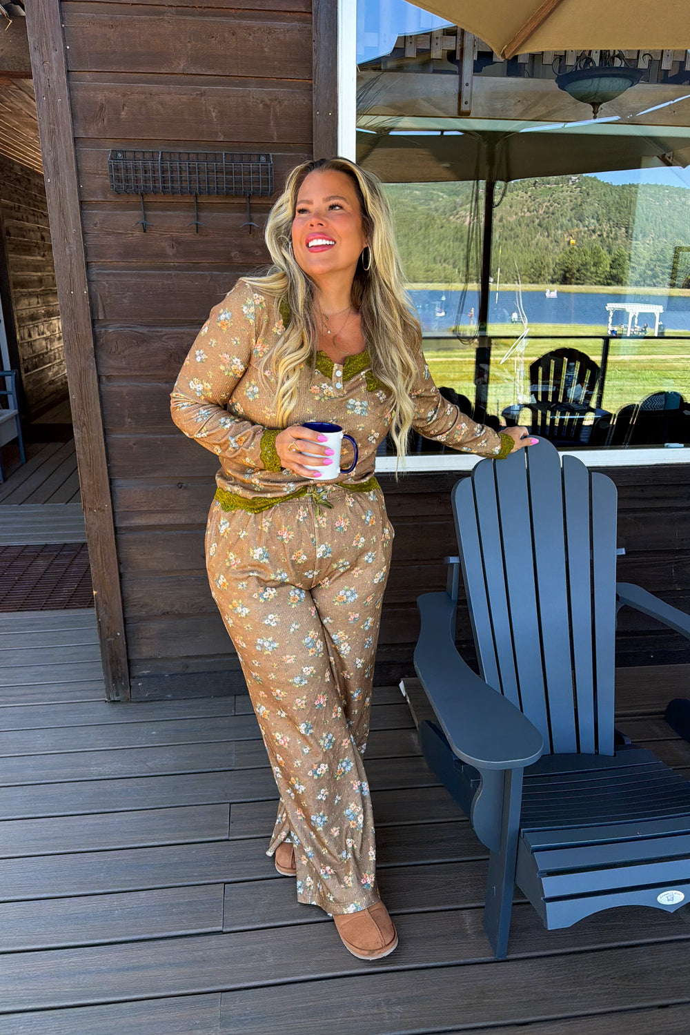 PREORDER- FLORAL & LACE WAFFLE PJS