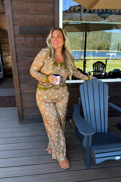 PREORDER- FLORAL & LACE WAFFLE PJS