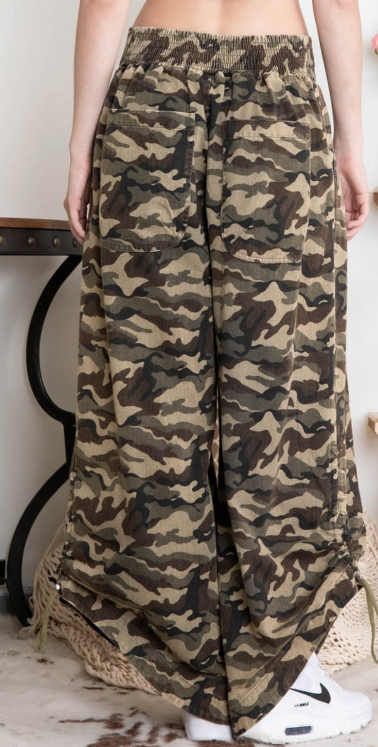 Tactical Babe Wide Leg Pant- Camouflage
