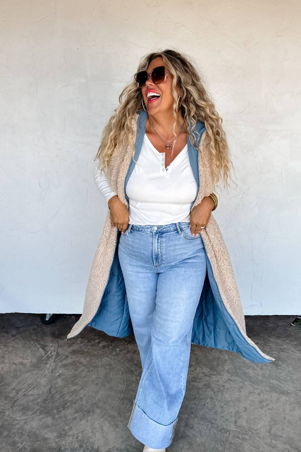 Sherpa Lined Long Vest