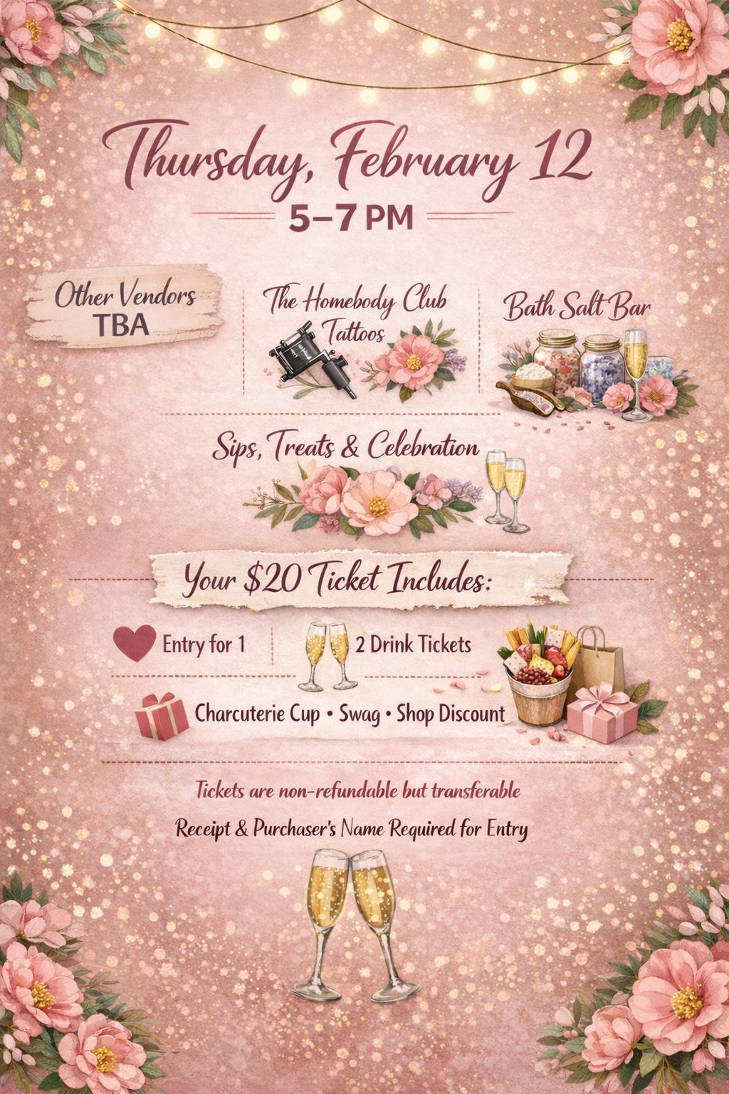 Bee My Galentine 5pm-7pm Admit One