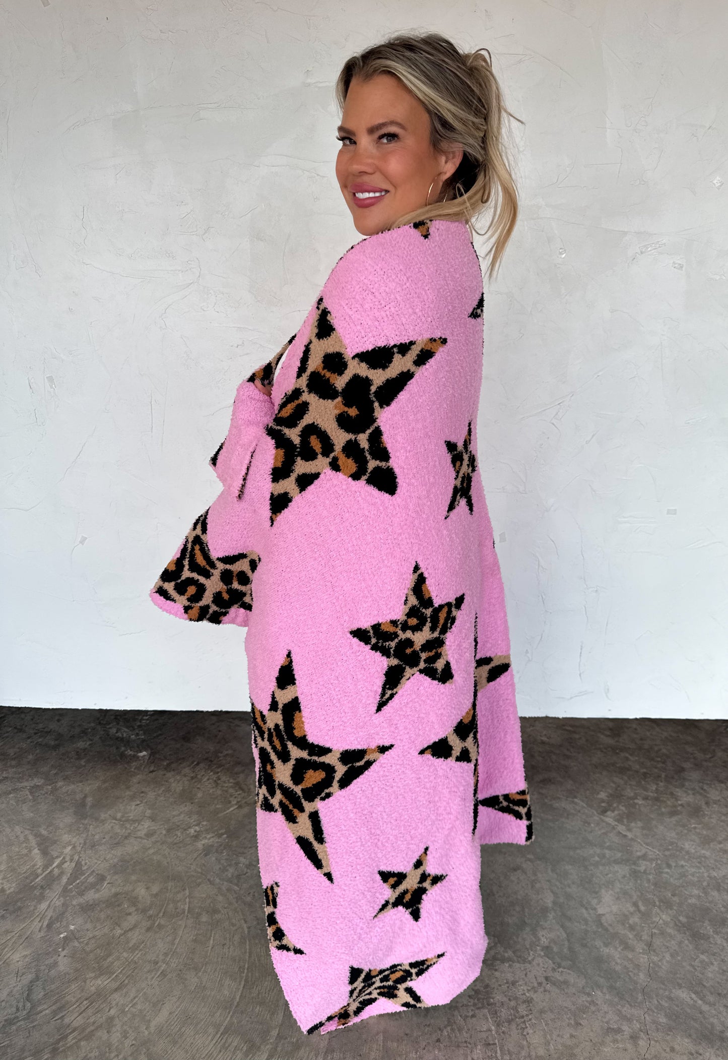 Pink Stary Cheetah Cloud Blanket