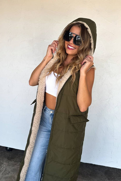 Sherpa Lined Long Vest