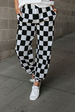 Load image into Gallery viewer, Ampersand Checkered Joggers Black Jack