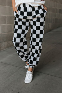 Ampersand Checkered Joggers Black Jack