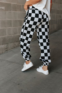 Ampersand Checkered Joggers Black Jack