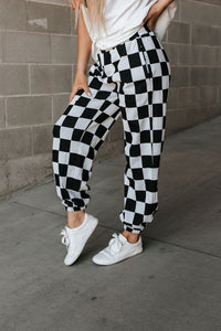 Ampersand Checkered Joggers Black Jack