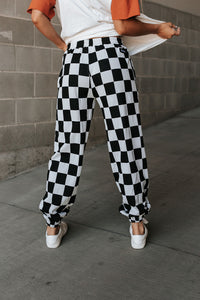 Ampersand Checkered Joggers Black Jack