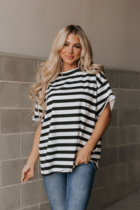 Ampersand Boyfriend Tee- Seeing Stripes