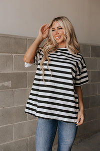 Ampersand Boyfriend Tee- Seeing Stripes