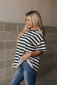 Ampersand Boyfriend Tee- Seeing Stripes