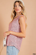 Load image into Gallery viewer, Holiday Sequin Sleeveless Top - Pink