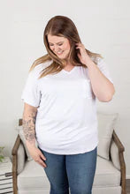 Load image into Gallery viewer, Sophia Pocket Tee- White