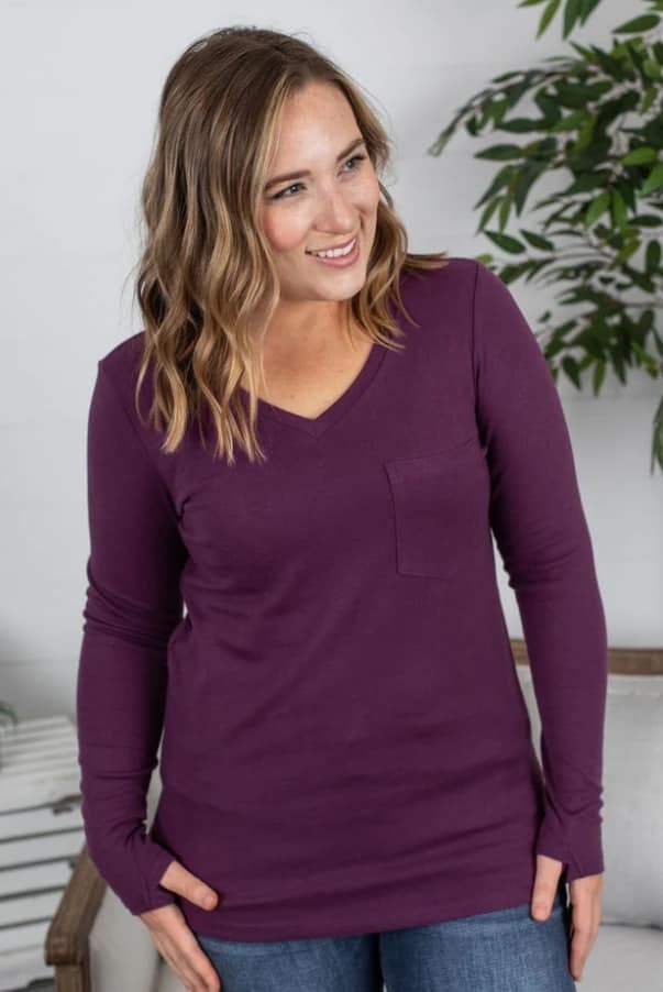 Hadley Long Sleeve Top - Plum