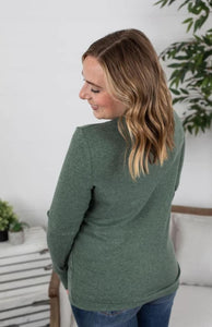 Hadley Long Sleeve Top - Washed Green