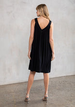 Load image into Gallery viewer, Holiday Sparkle Swing Sleeveless Mini Dress - Black