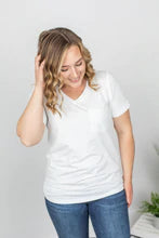 Load image into Gallery viewer, Sophia Pocket Tee- White