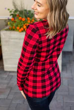 Harper Henley Top- Buffalo Plaid