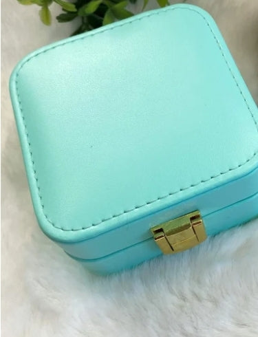 Faux Leather Jewelry Box- Turquoise