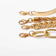 Load image into Gallery viewer, Chain Stack Bracelets- Gold