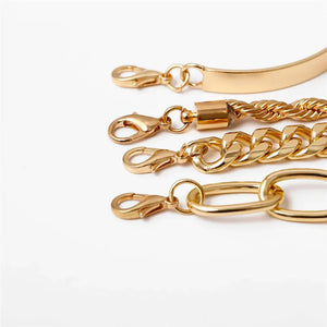 Chain Stack Bracelets- Gold